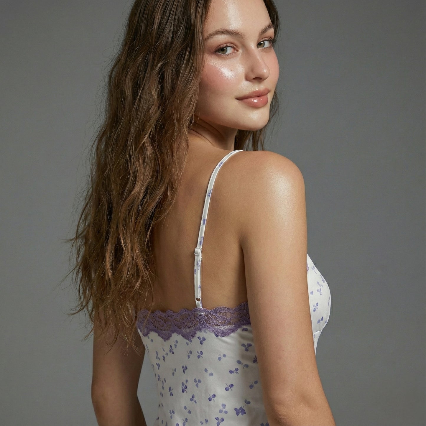 BloomLace Floral Mini Nightdress