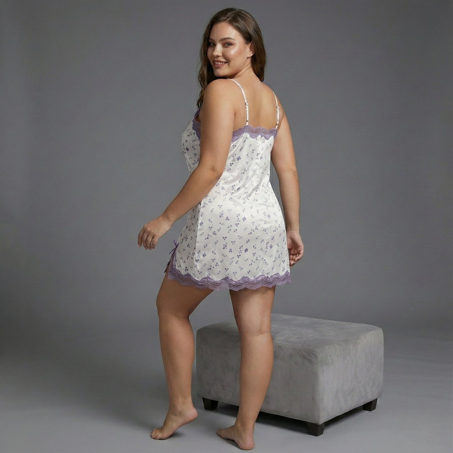 BloomLace Floral Mini Nightdress