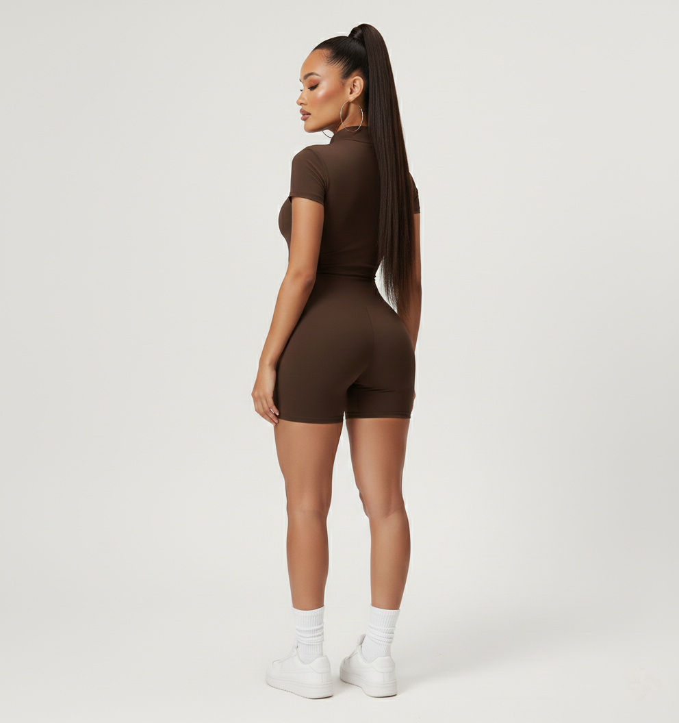 SculptZip Short Jumpsuit