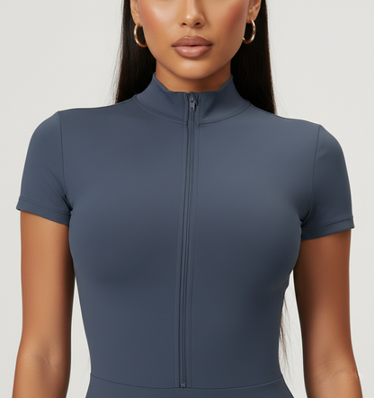 SculptZip Short Jumpsuit