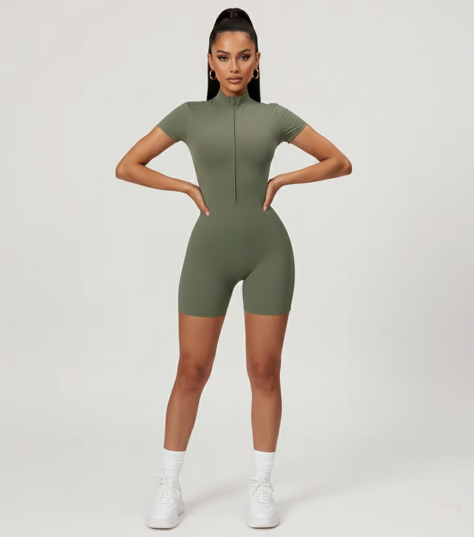 SculptZip Short Jumpsuit
