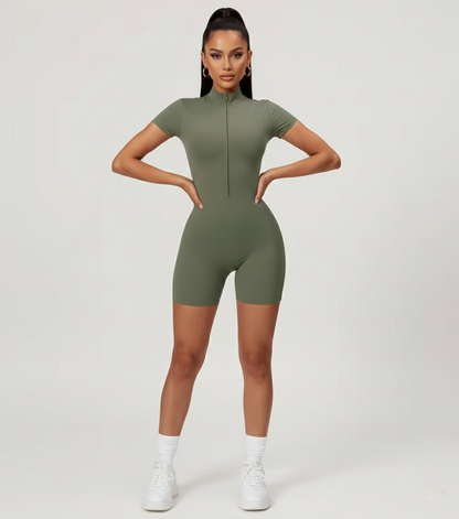 SculptZip Short Jumpsuit