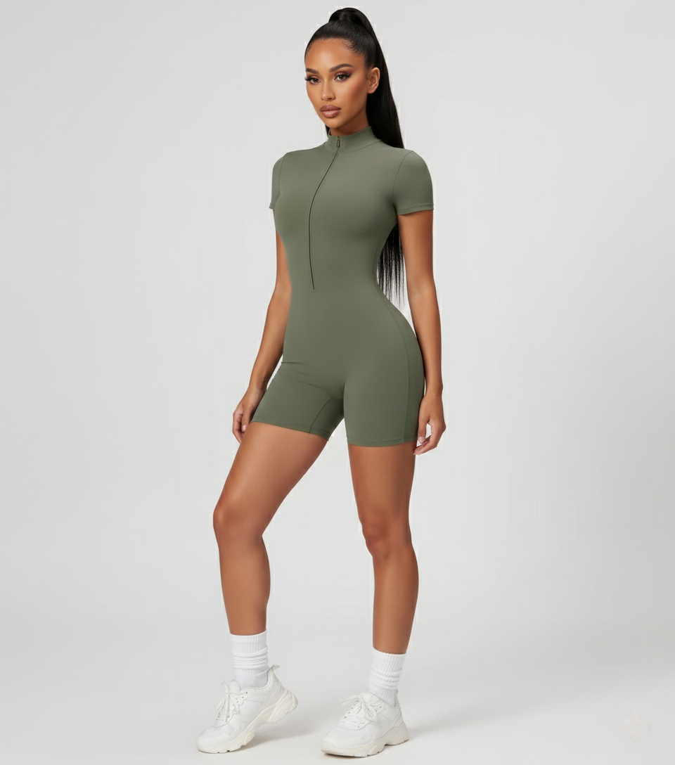 SculptZip Short Jumpsuit